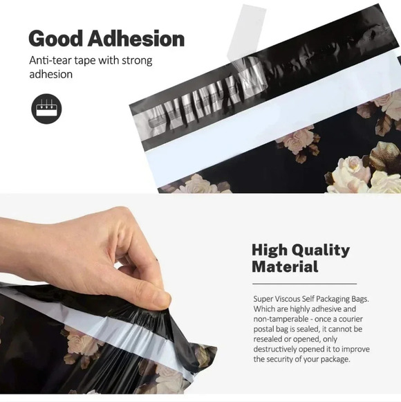 10X13 (100 Pack) Floral Pattern Poly Mailer Envelope Plastic Custom Mailing - Picture 3 of 6